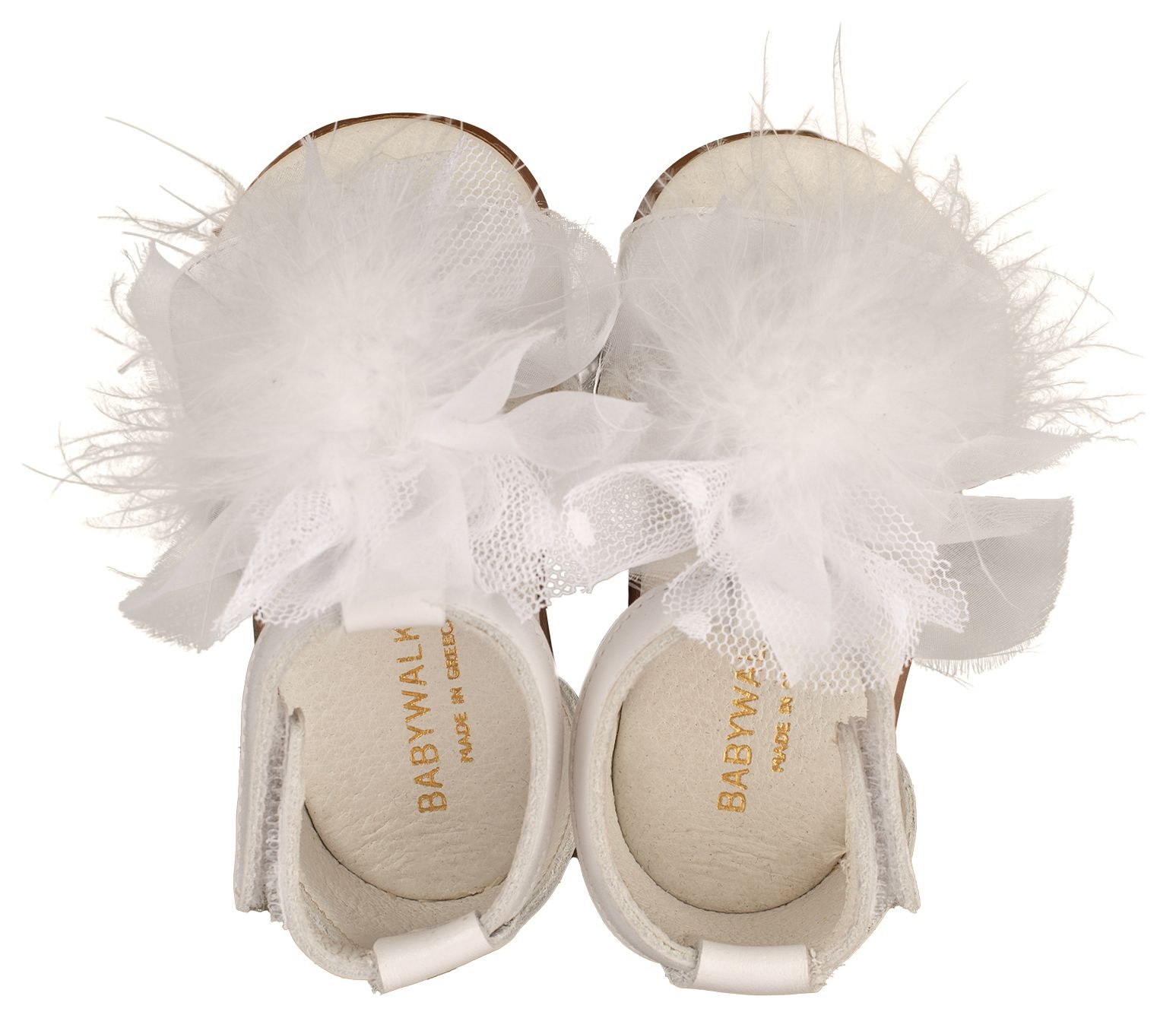 BABYWALKER - Δερμάτινο Πέδιλο Διακοσμημένο με Πον Πον 