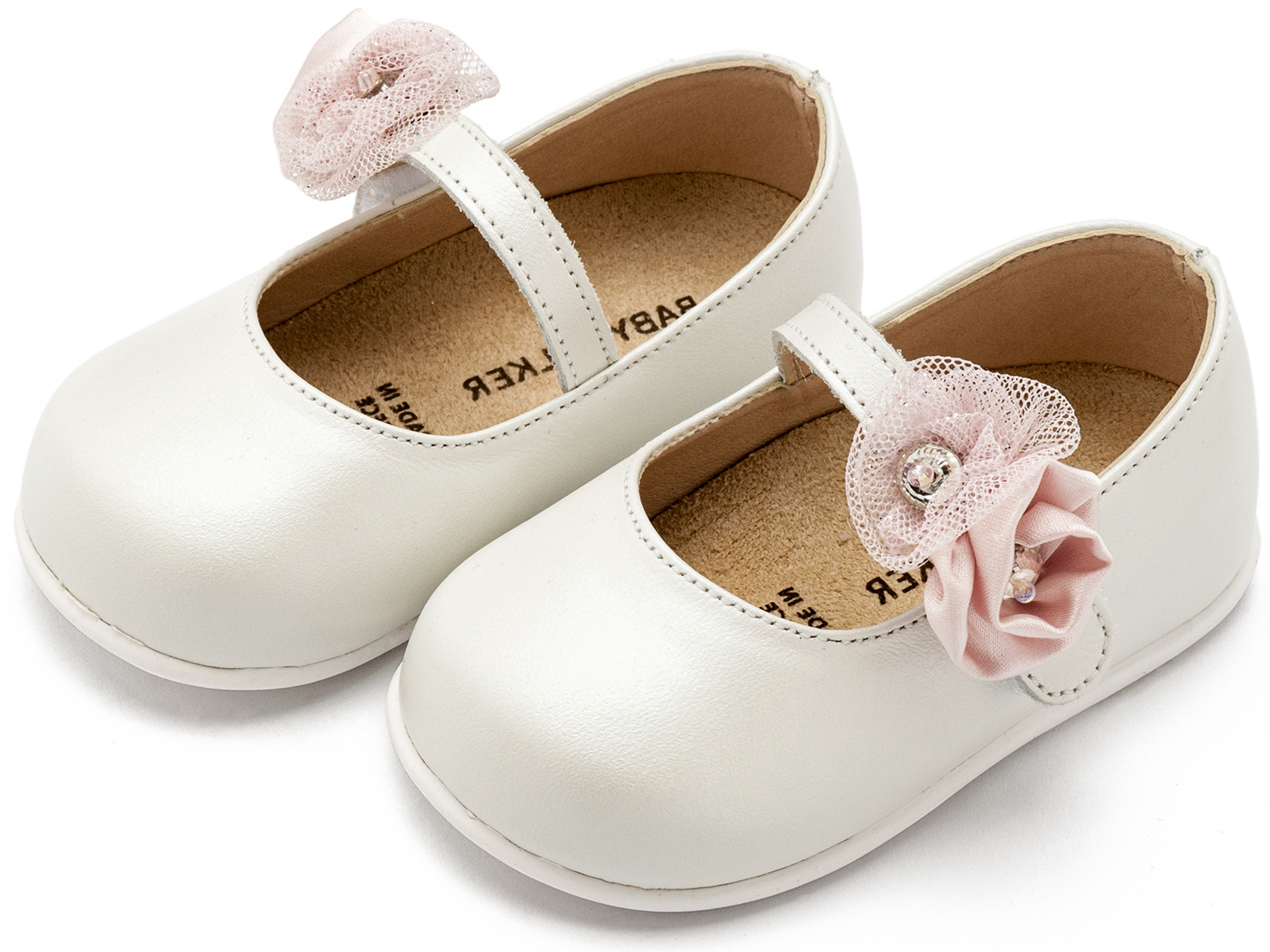 BABYWALKER - Γοβάκι Μονή Μπαρέτα με Διακοσμητικό Λουλούδι  