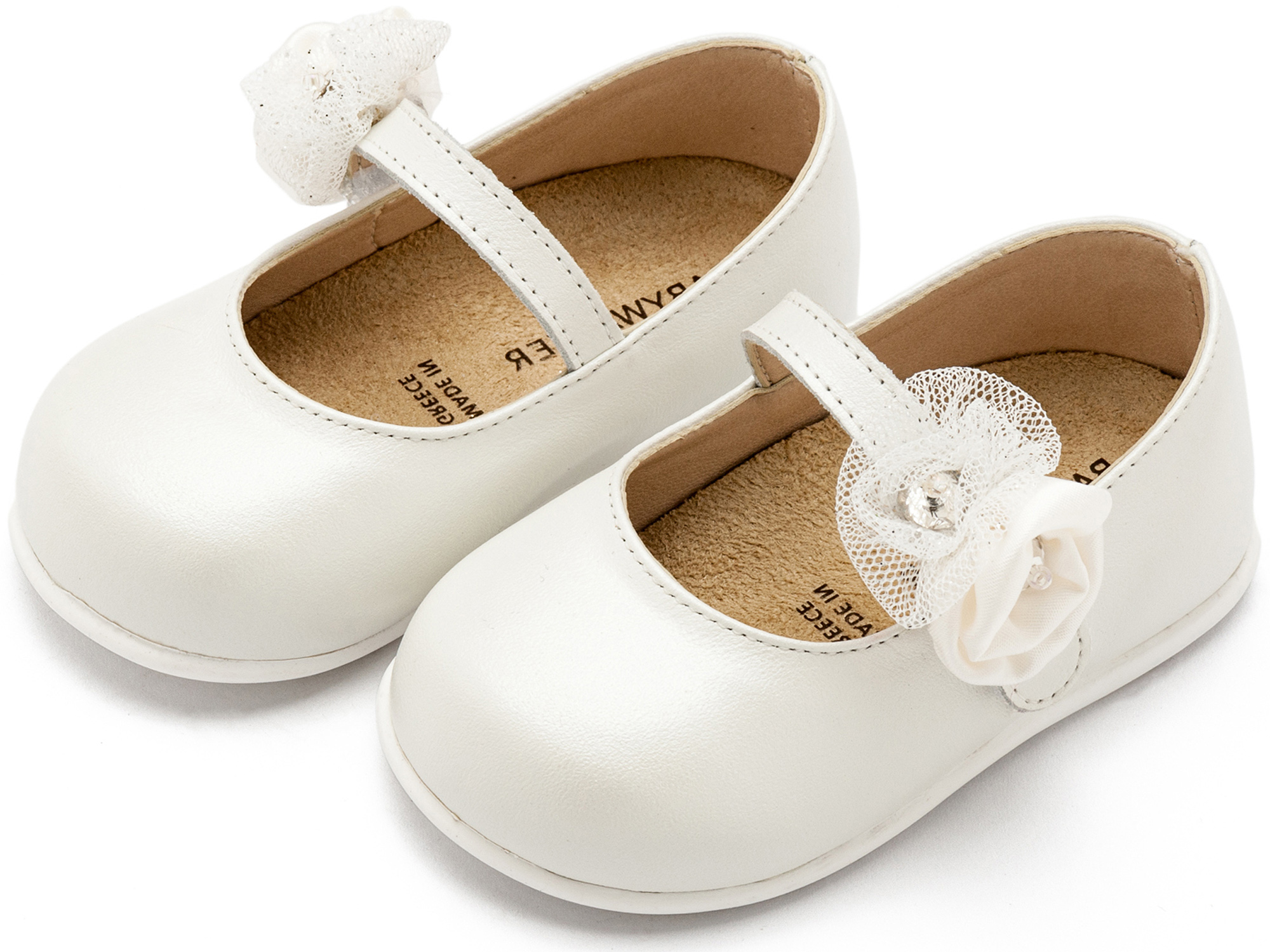 BABYWALKER - Γοβάκι Μονή Μπαρέτα με Διακοσμητικό Λουλούδι  