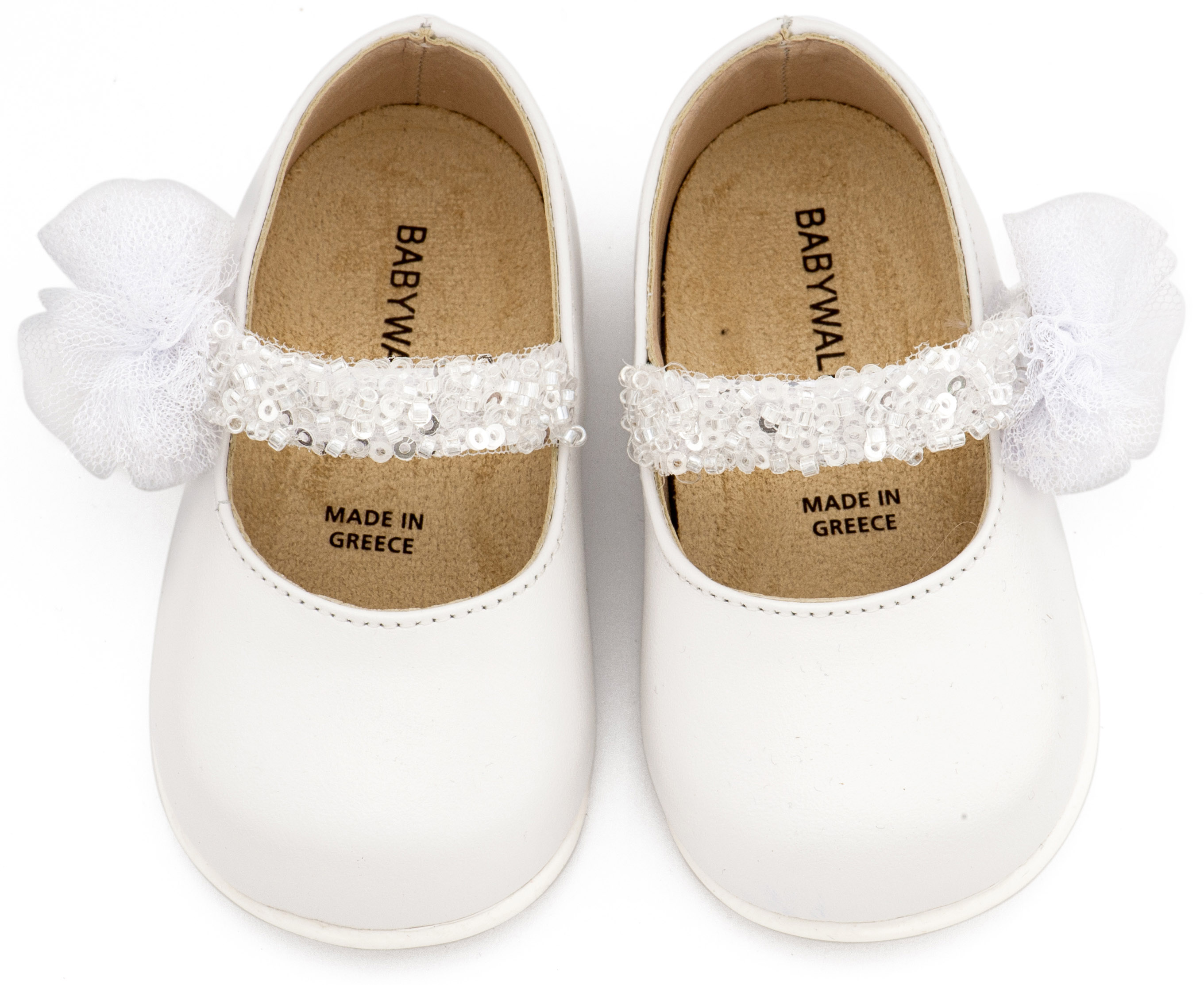 BABYWALKER - Γοβάκι Μονή Μπαρέτα Διακοσμημένο με Τρέσα και Τούλινο Πον Πον 