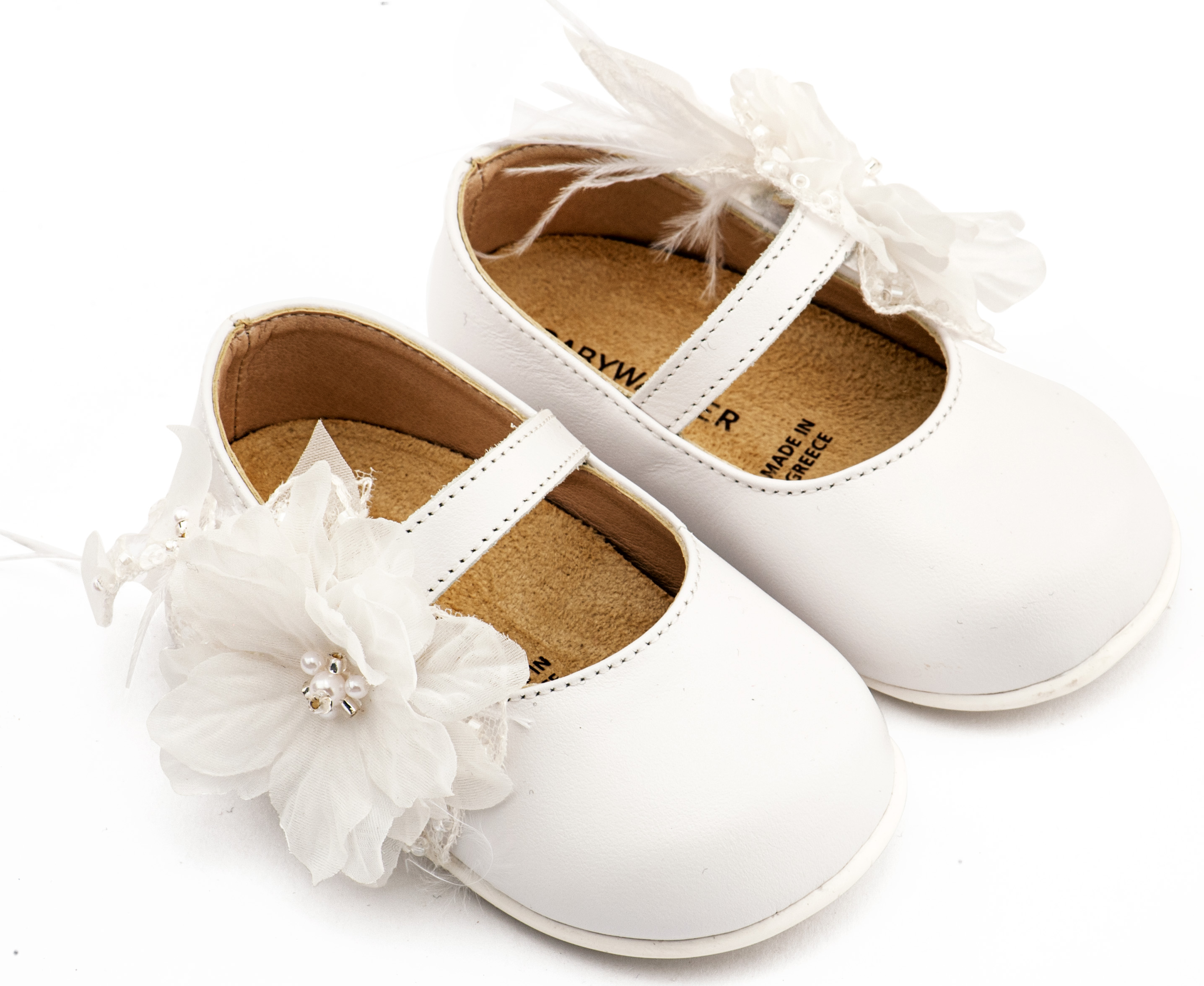 Γοβάκι Μονή Μπαρέτα Χειροποίητο Λουλούδι με Πούπουλα 