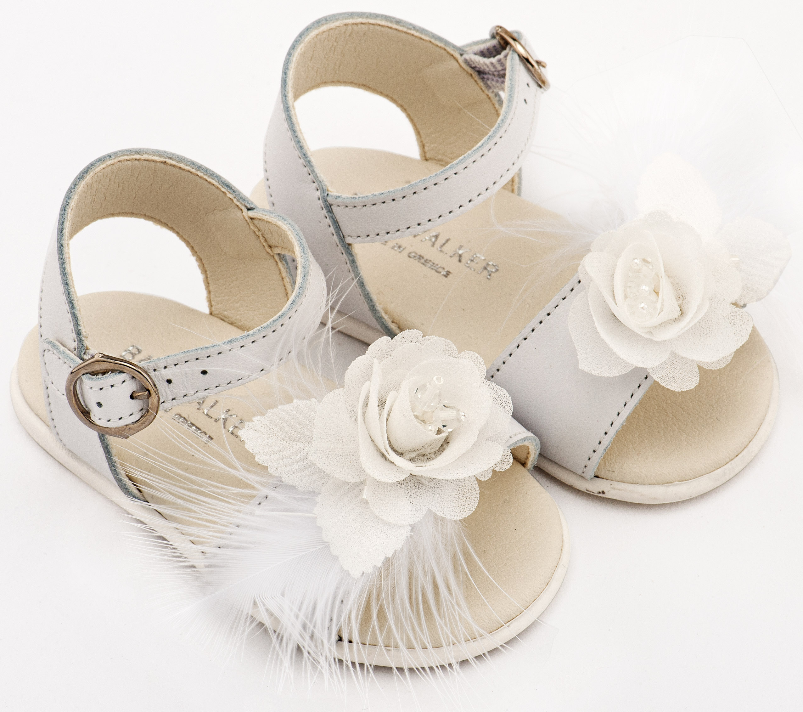 Πέδιλο Διακοσμημένο με Χειροποίητο Λουλούδι με Πούπουλα 