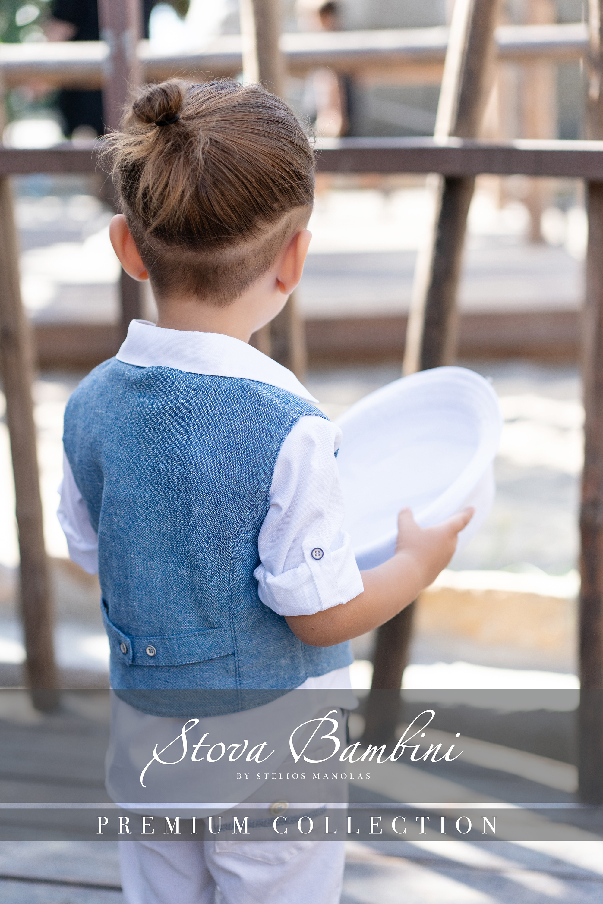 STOVA BAMBINI - Ιδιαίτερο μπλέ γιλέκο με 2 κουμπιά