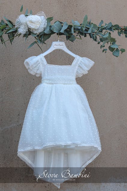 STOVA BAMBINI - Βαπτιστικό φόρεμα από πουά τούλι