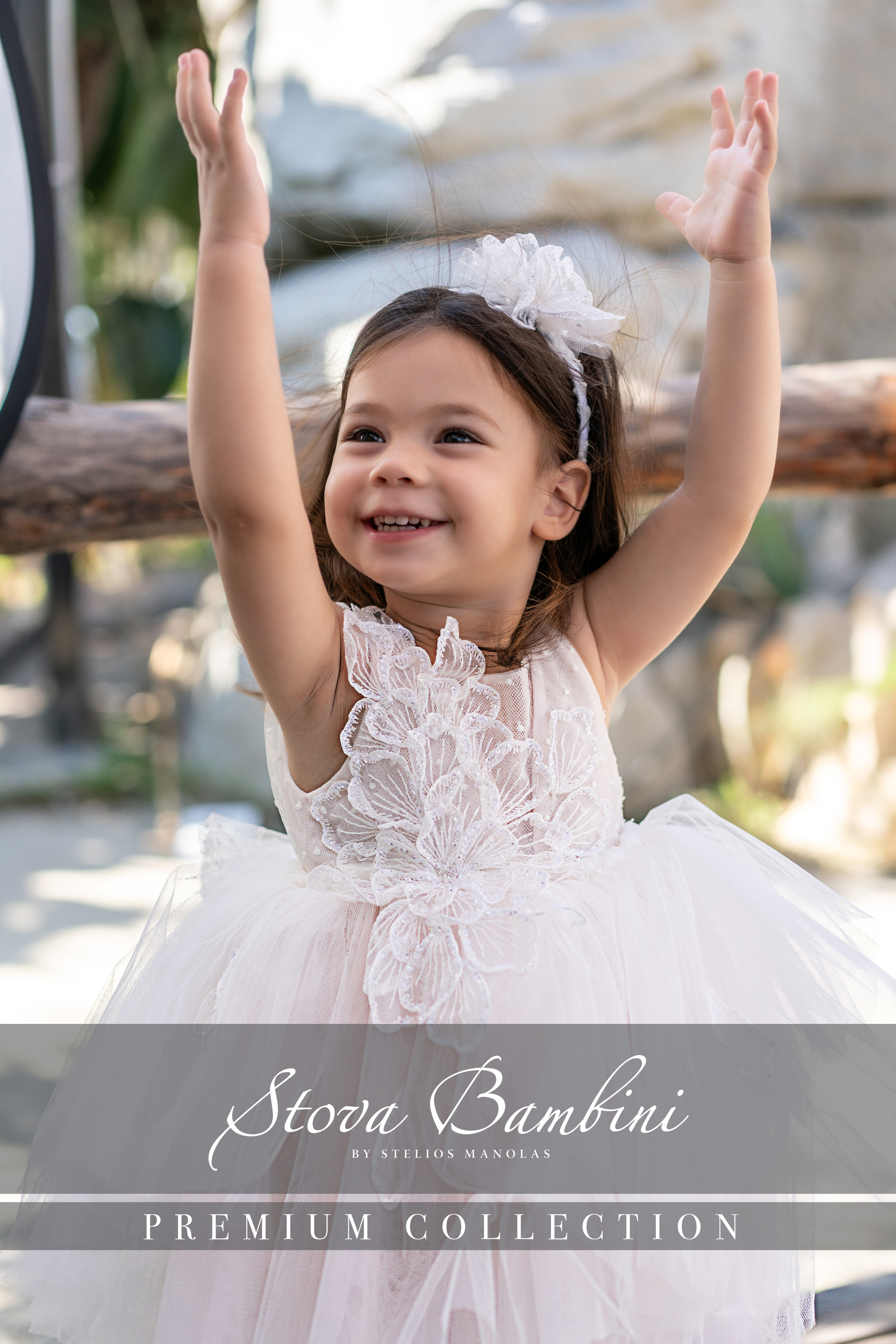 STOVA BAMBINI - Εντυπωσιακό αμάνικο τούλινο φόρεμα