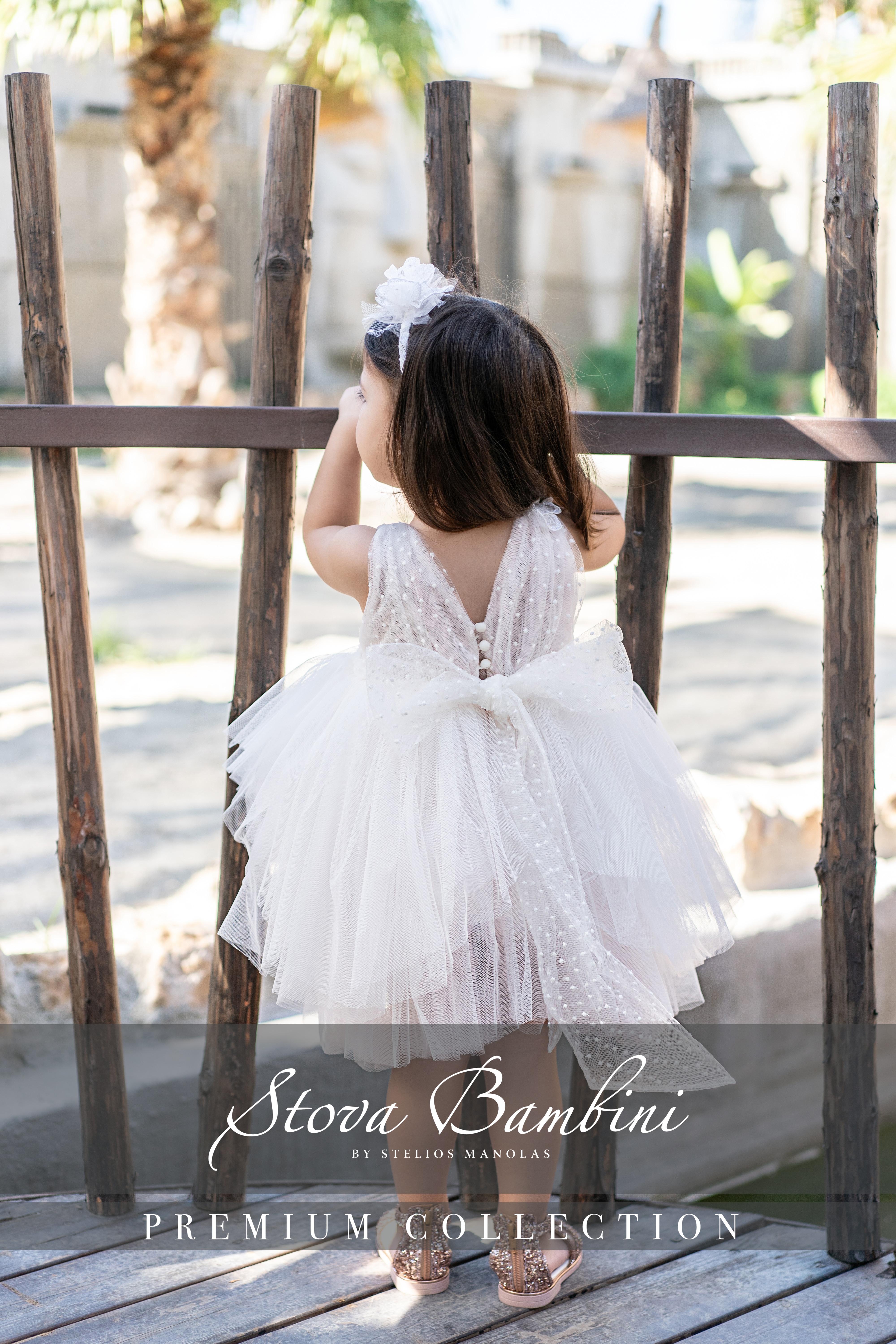 STOVA BAMBINI - Εντυπωσιακό αμάνικο τούλινο φόρεμα