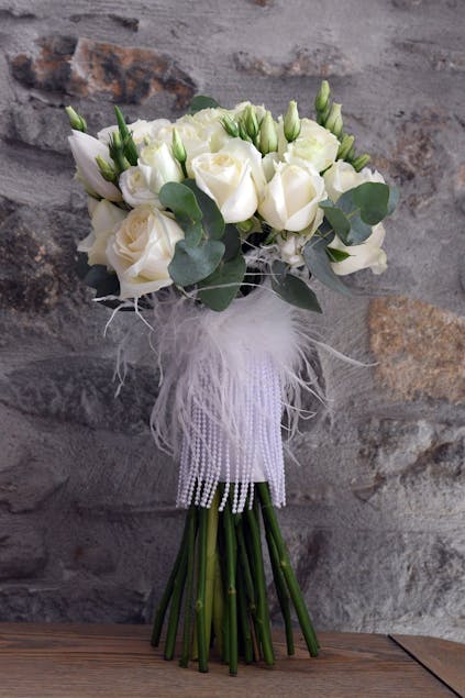ATHENA CREATIONS - Total White Bridal Bouquet Νυφικό Μπουκέτο 