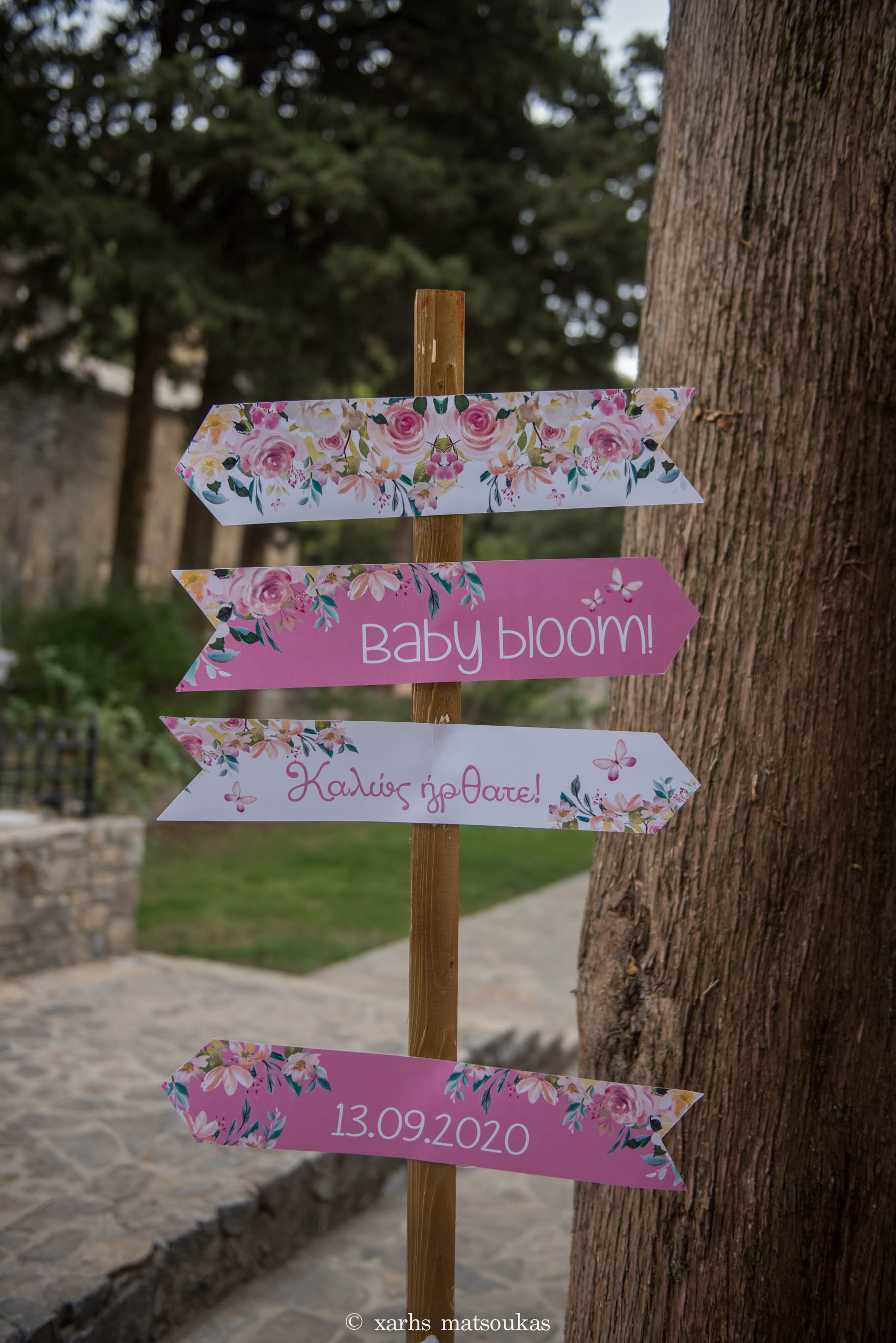 Η βάπτιση της Κατερίνας με Φλωράλ θέμα